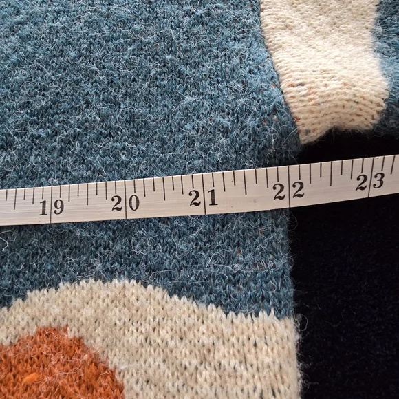 Aelfric Eden Scenic Crewneck Sweater in Blue, Cream & Orange Size M - Picture 10 of 11